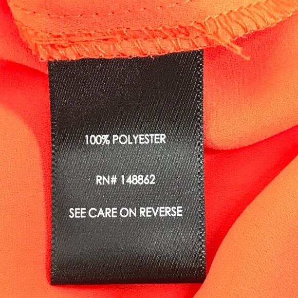 Torrid Lizzie Georgette Button-Up Long Sleeve Shirt Women's Plus 1/1X Orange - Picture 10 of 13